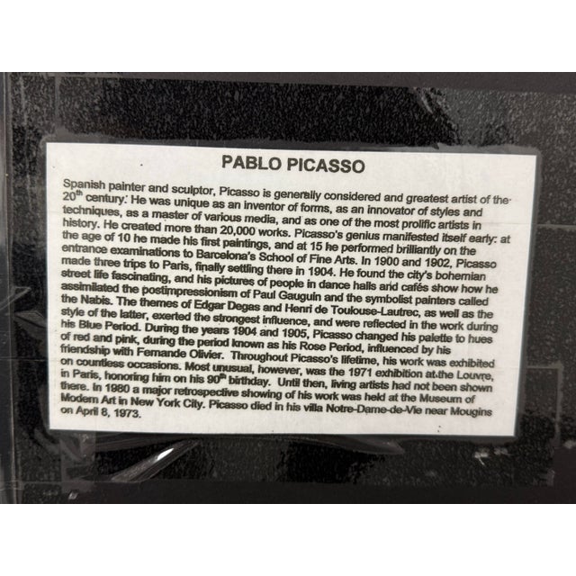 Pablo Picasso Framed Limited-Edition “Untitled” Lithograph Edition 290 of 500 For Sale - Image 10 of 12