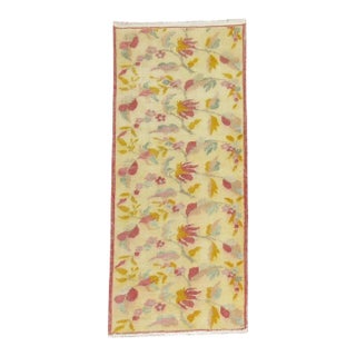 Vintage Zabihi Collection Turkish Anatolian Floral Small Runner - 2'5" x 5'7" For Sale