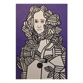 Andrzej Fogtt, Violet Portrait, 2019, Oil on Canvas For Sale