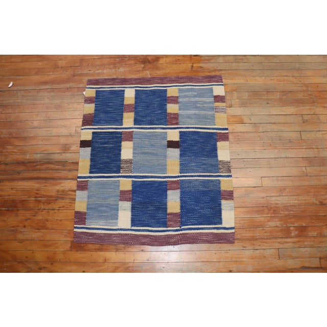 Scatter size one of a kind mid-20th century Scandinavian Kilim Measures: 3' x 3'7".
