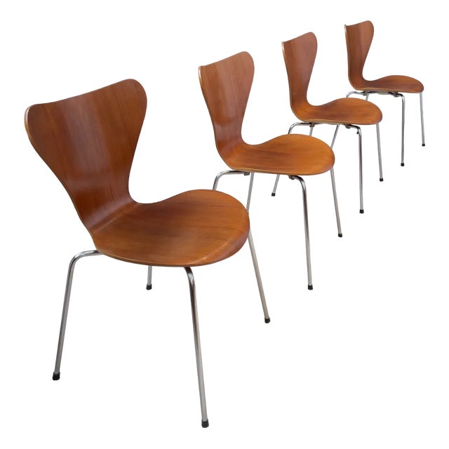 3107 Chairs by Arne Jacobsen for Fritz Hannssen, 1973, Set of 4 For Sale