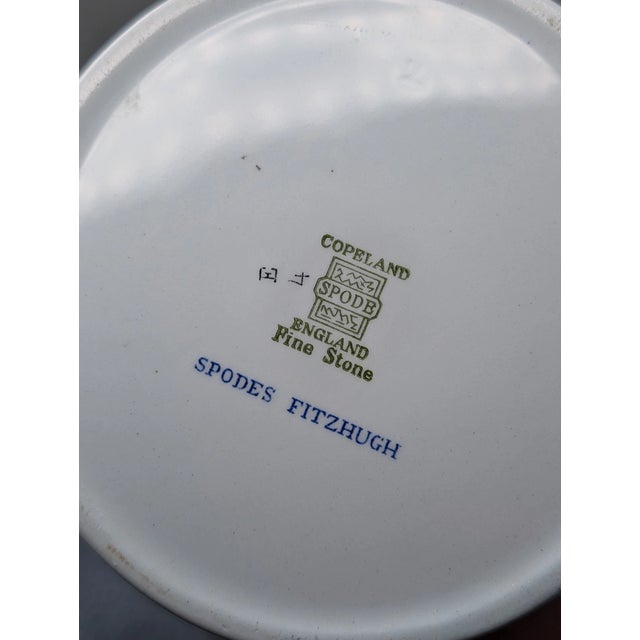 Elegant vintage Spode **Fitzhugh Blue** tea and coffee service set featuring a matching creamer, lidded sugar bowl, and...