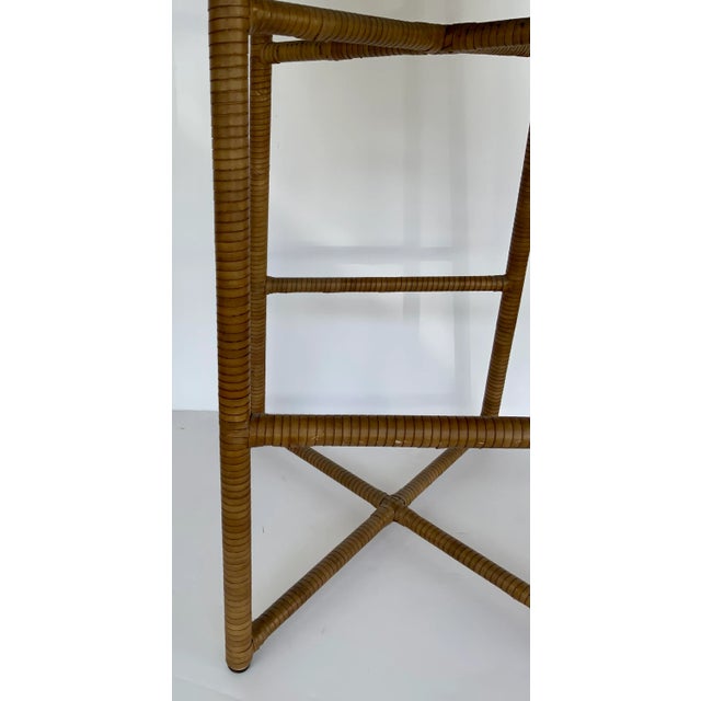 2020s Baker / McGuire Organic Modern Raw Hide Crin Bar Stools Pair For Sale - Image 5 of 10