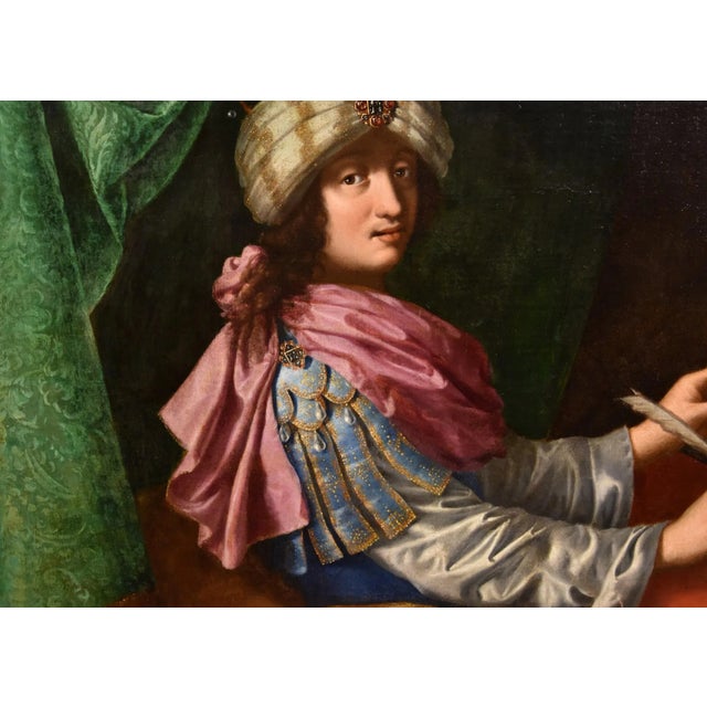 After Michele Desubleo, Portrait of King Solomon, 1650, Oil on Canvas For Sale - Image 8 of 17