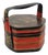 Vintage Chinese Black & Red Lacquer Floral Painted Lidded Wooden Tea Caddy Box For Sale