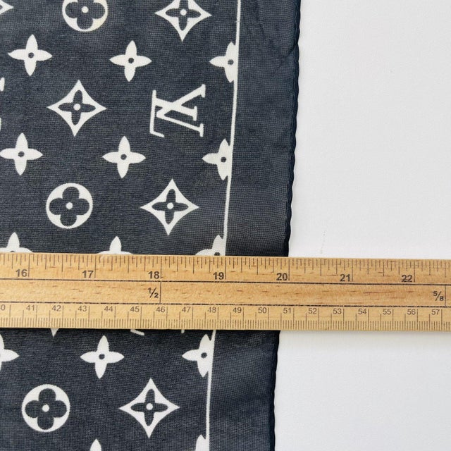 Louis Vuitton Black Monogram 100% Silk Scarf