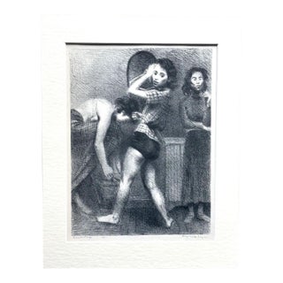 Vintage 1939 Print in 11x14 Mat, Ready to Frame: Raphael Soyer, "Backstage" For Sale