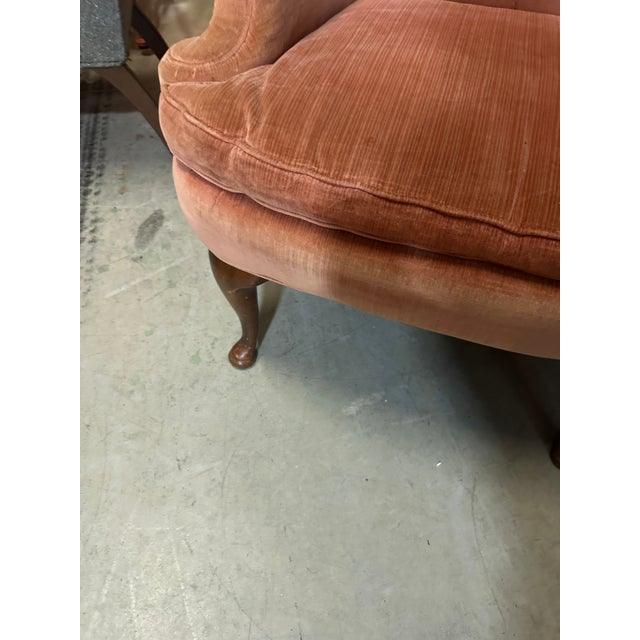 1970s 1970s Salmon Colored Cushioned Accent Chair For Sale - Image 5 of 7
