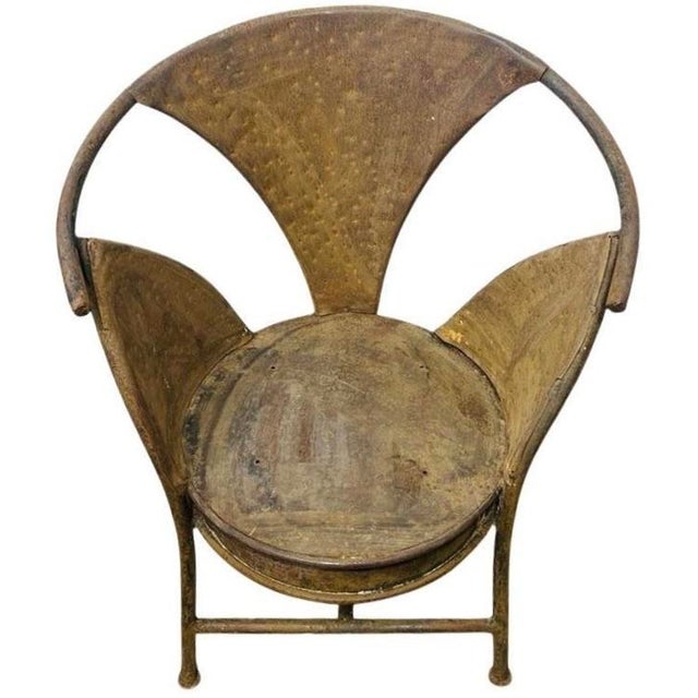 Sculptural Rusty French Metal Patio Chairs, Set of 5 For Sale - Image 11 of 13