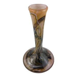 Biot Pottery Art Glass Stem Vase by Michele Luzoro, Jean-Claude Novaro Style Vase