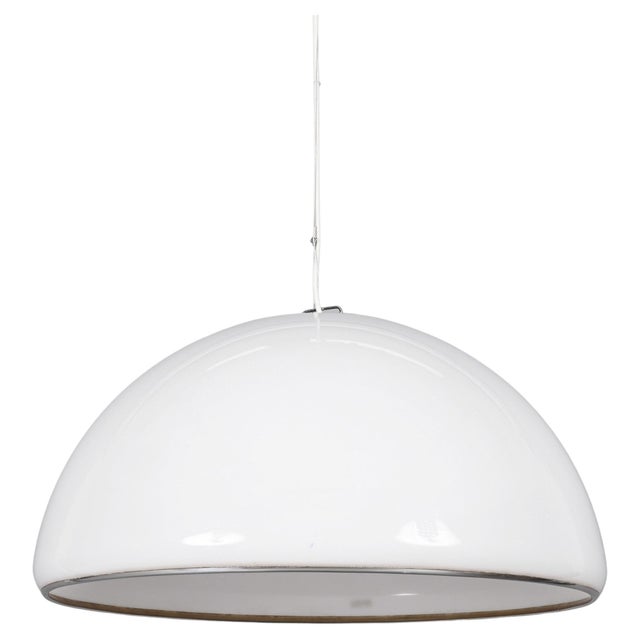 Mid-Century Italian Pendant in Metal and White Acrylic Glass from Guzzini, 1970s For Sale - Image 14 of 14