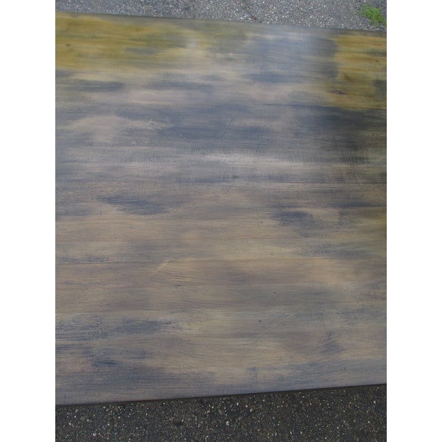 Mid Century Trestle Style Dining Table Table, Eight Feet Long For Sale - Image 10 of 11