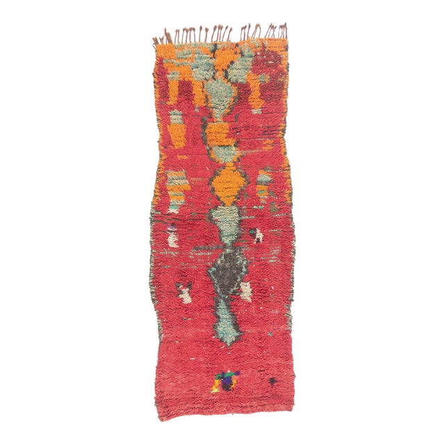 Vintage Boujad Boucherouite Moroccan Rug, 03'02 X 08'04 For Sale