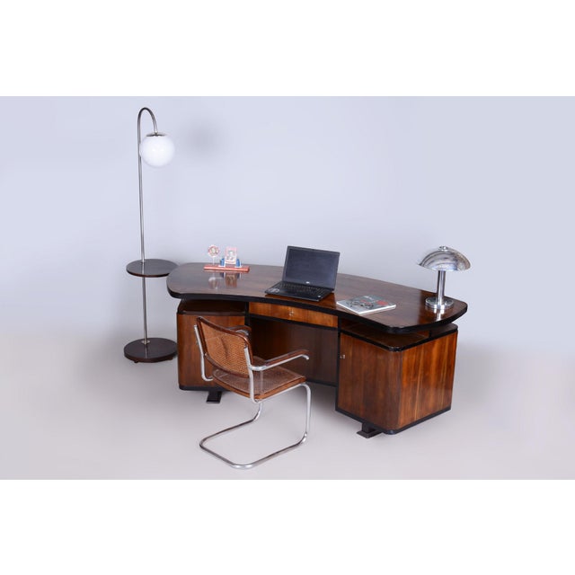 Art Deco Writing Desk in Walnut by J. Divíšek, Czech, 1930s For Sale - Image 14 of 18