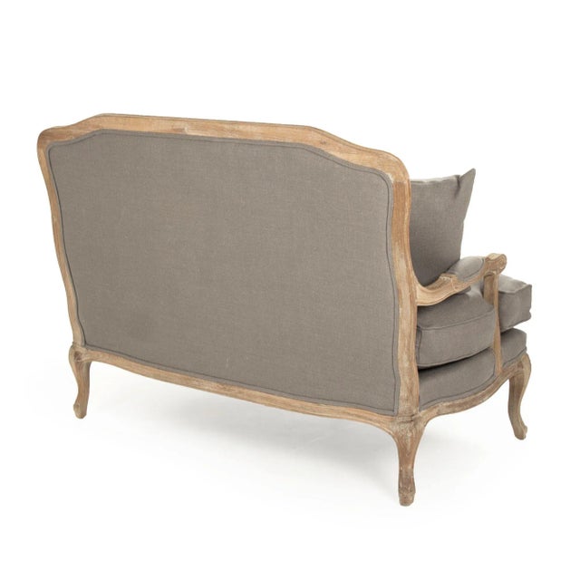 French Country Mead Bastille Settee in Gray For Sale - Image 3 of 5