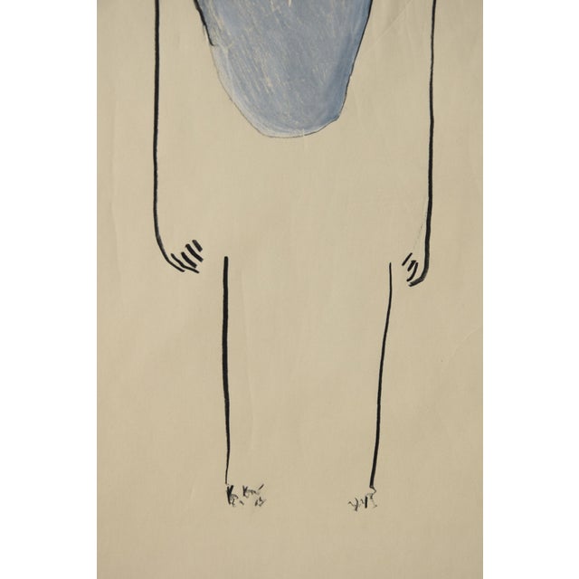 Black Albert Schöpflin, Anonymous Figure, 1990, Opaque Paint & Charcoal For Sale - Image 8 of 10