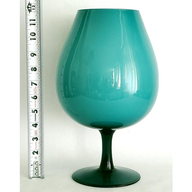 1960s Vase Murano Glass Extra-Large Turquoise For Sale - Image 5 of 8