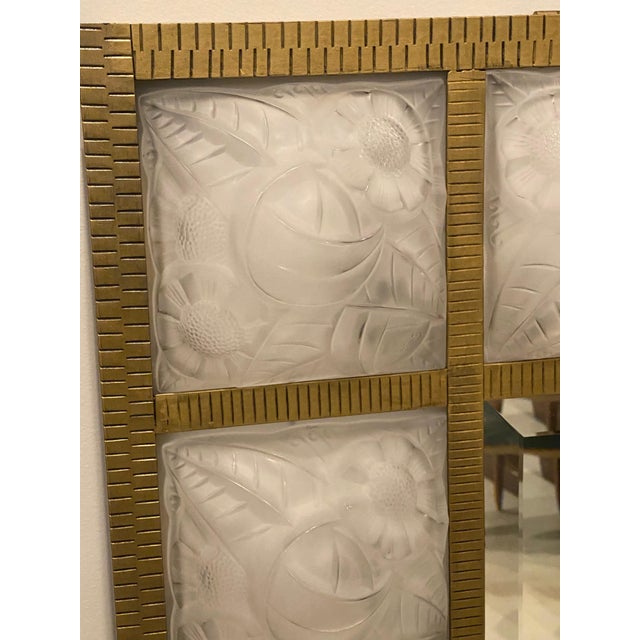 1930s Degue Signed French Art Deco Grand Light Mirror For Sale - Image 10 of 13