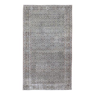 Wide Gallery Rug Persian Malayer With Geometric Design Charcoal & Citron Green 8'2 X 14'0 For Sale