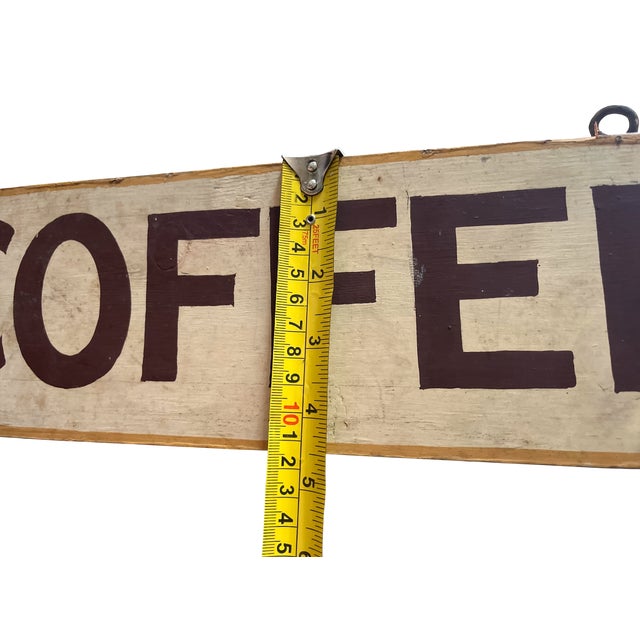 Vintage Hand-Painted Double-Sided "Gourmet Coffee" Sign For Sale In Jacksonville, FL - Image 6 of 6