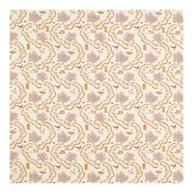 Sanderson Wildflower Meadow Fabric in Maple For Sale