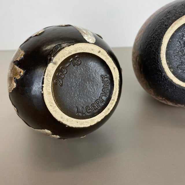 Fat Lava Pottery Vases by Scheurich, 1970s, Set of 2 For Sale - Image 16 of 18