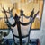 Antique Flemish Bronze Chandelier, 1920s For Sale - Image 4 of 13