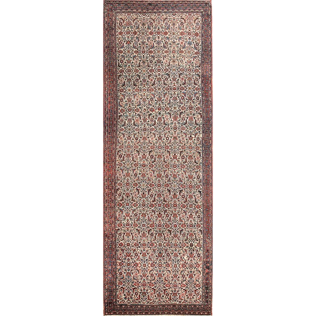 Ivory Traditional Ivory Background Color Allover-Floral Design Persian Senneh Carpet on Silk Warp Foundation. For Sale - Image 8 of 8
