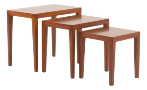 Vintage Danish Rosewood Nesting Tables by Severin Hansen for Haslev Møbelsnedkeri, 1960s, Set of 3