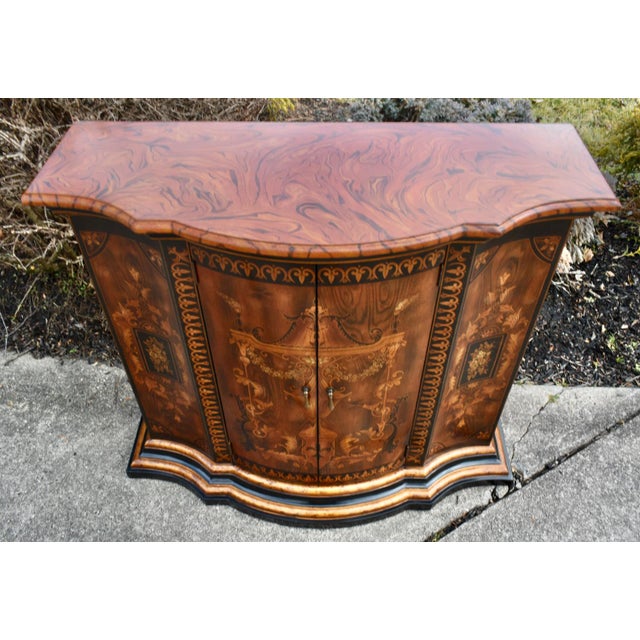 Vintage Painted Regency Style Two Door Accent Cabinet For Sale - Image 10 of 13