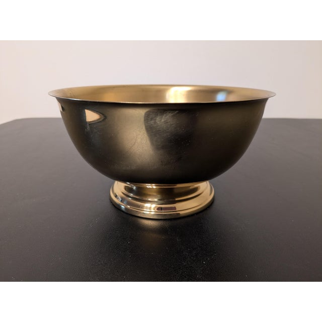 Vintage Mid-Century Seiden Solid Brass Paul Revere Style Footed Bowl - 8.25" Infuse your space with classic Hollywood...