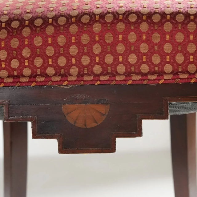 French Antique French Mahogany Chair with Silk Upholstery For Sale - Image 3 of 10