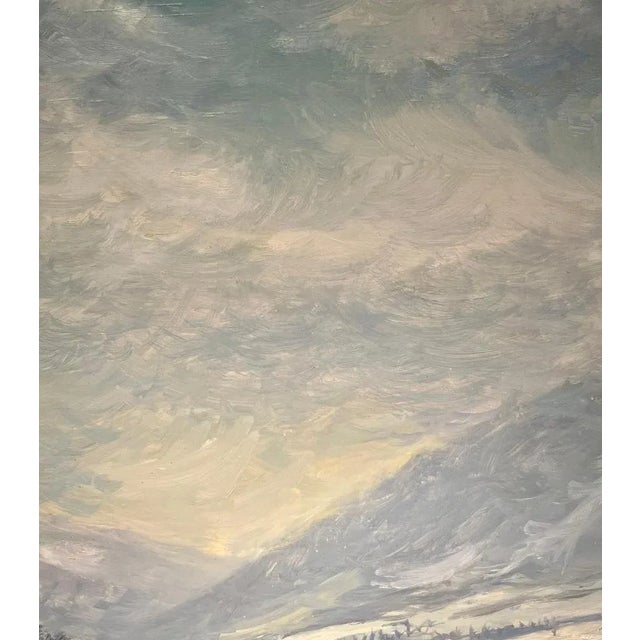 Claude Sauthier, Farm in Winter 2, Oil on Wood, 1970s For Sale - Image 9 of 13