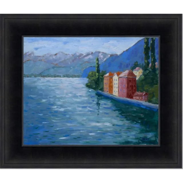 Lake Como Italy Impressionist Contemporary Oil Painting Wall Decor For Sale - Image 12 of 12