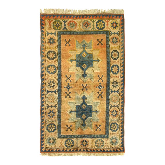 1990s Pasargad Fine Hand Knotted Turkish Vintage Kazak For Sale