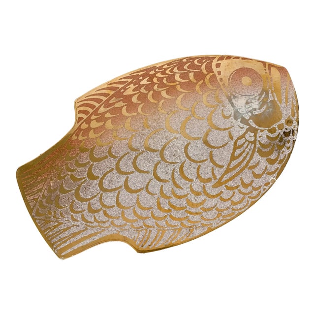 Rare Vintage Ernest Sohn Fish Art Pottery Tray Mid Century Modern Wall Hanging For Sale