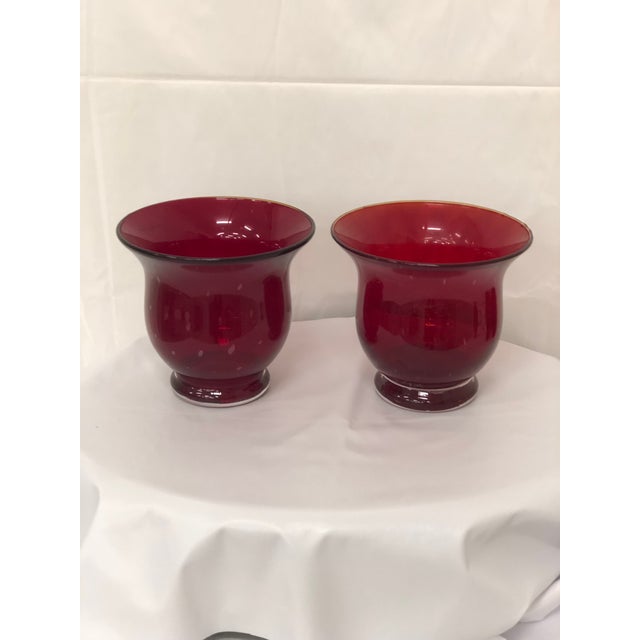 Vintage Ruby Red Blown Glass Candle Holders Set of 6 Chairish