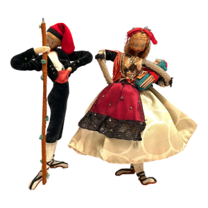 Vintage Handcrafted Roldan Klumpe Spanish Folk Pair of Dolls