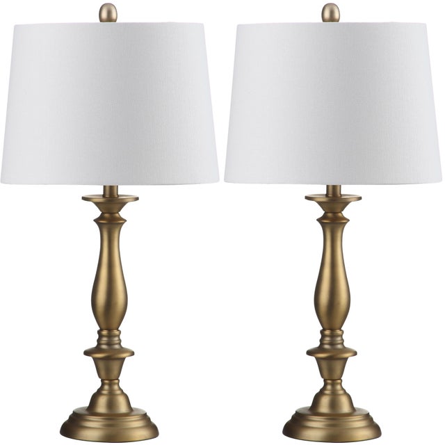 29 Inch H Candlestick Table Lamp in Gold - a Pair For Sale - Image 9 of 9