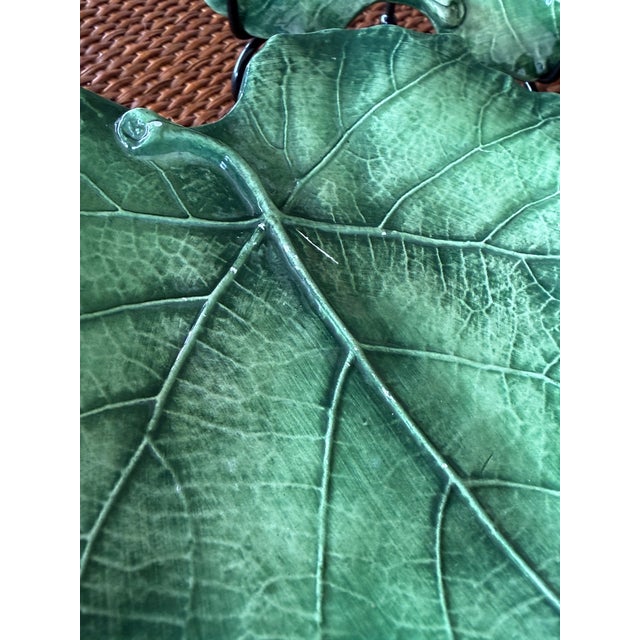 Italian Vietri Foglia Fresca Majolica Leaf Bread or Side Plates-Set of 8 For Sale - Image 10 of 12
