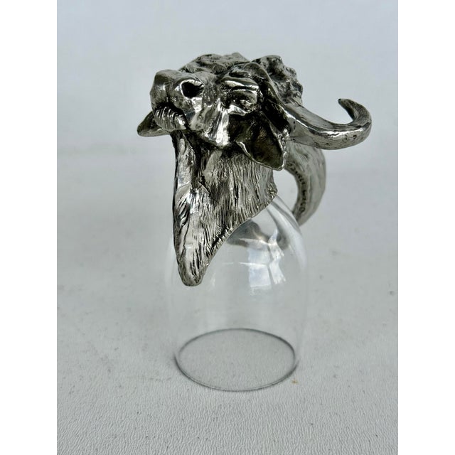 Late 20th Century Vintage Frankli Wild Royal Selangor South African Figural Animal Shot Glasses 5 Pieces For Sale - Image 5 of 12