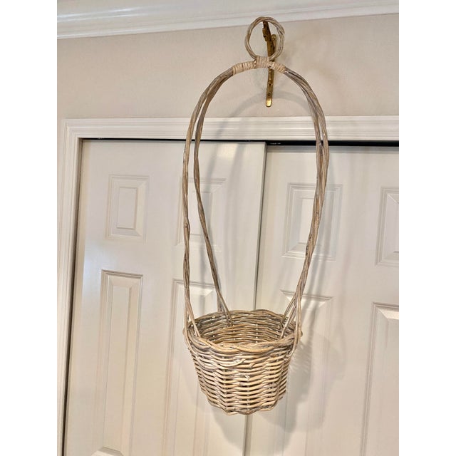 Vintage Rattan Unique Hanging Basket For Sale - Image 12 of 13