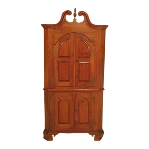 Custom Bench Made Chippendale Style Walnut Corner Cabinet