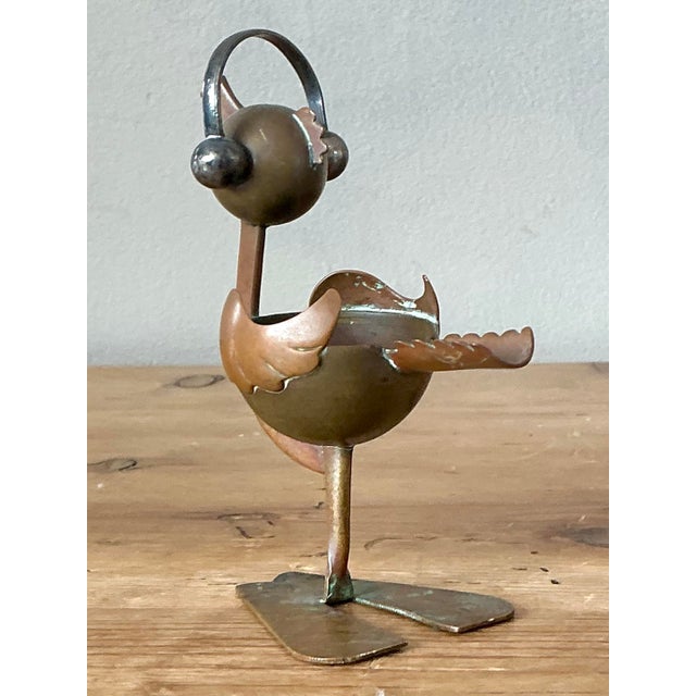 Vintage Mexican Brass and Copper Ashtray For Sale - Image 9 of 12