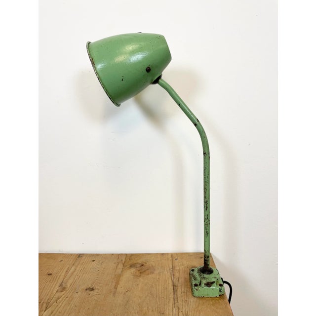 Mid-Century Modern Industrial Green Table Lamp, 1960s For Sale - Image 3 of 16