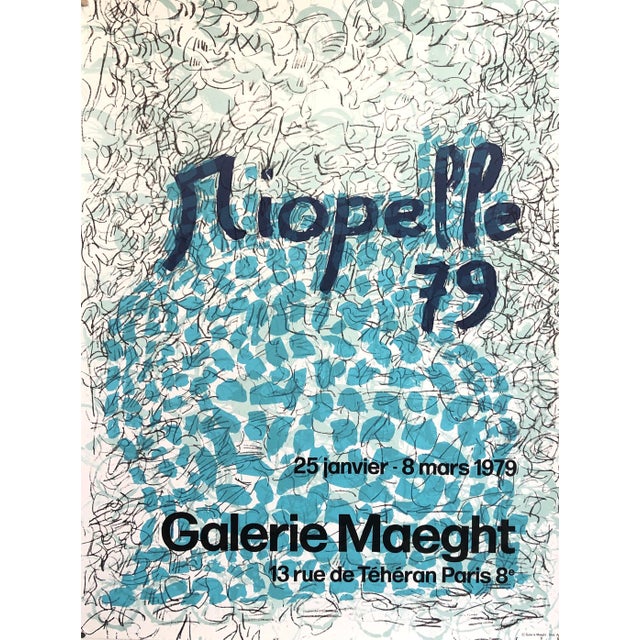 Jean-Paul Riopelle, Canadian Post Modern Pop Art Lithograph Vintage Poster Memphis Galerie Maeght, 1979 For Sale