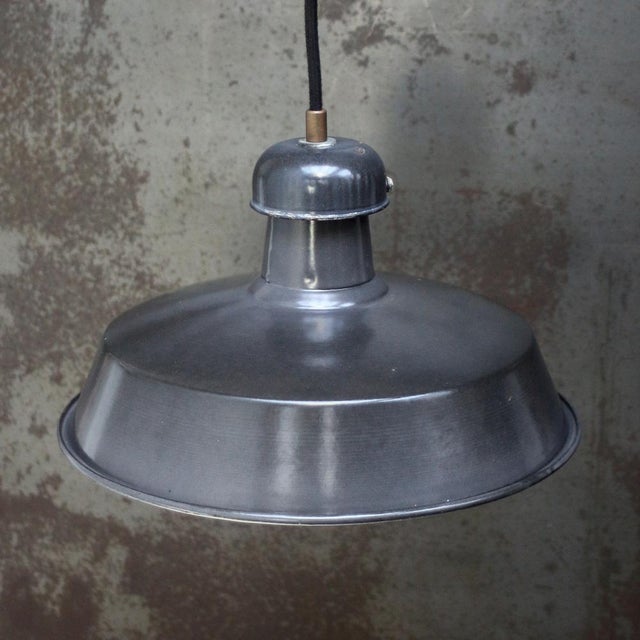 French factory pendant by gal, france black enamel. Used in warehouses and factories in france and belgium. e26 / e27 i...