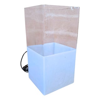 Vintage Minimalist Glass Floor Lamp, 1980s For Sale