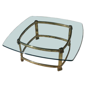 Neo Classical Italian Brass and Glass Coffee Table