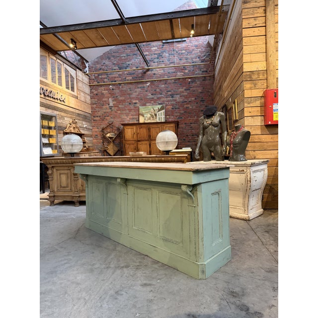Early 20th Century Green Wooden Counter For Sale - Image 3 of 14